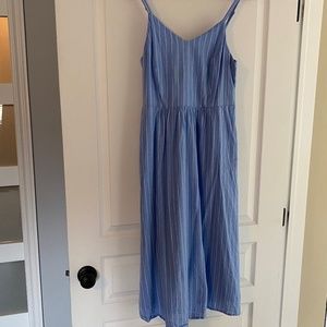 Old Navy Fit and Flare Blue Stripe Dress